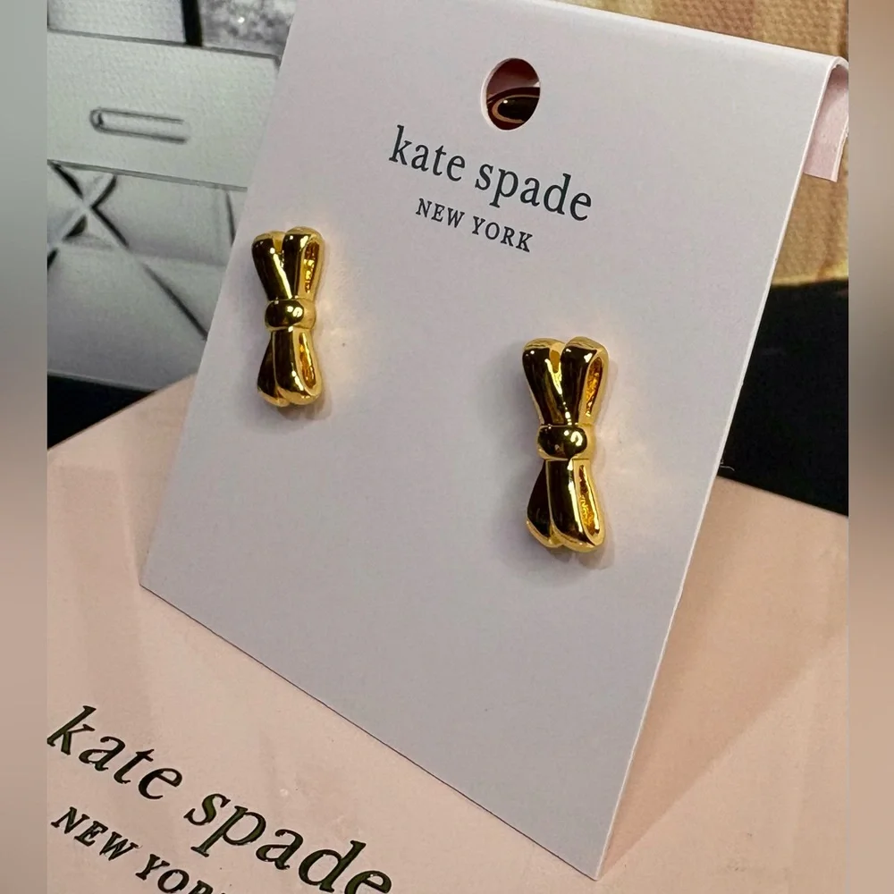 kate spade gold bow stud earrings